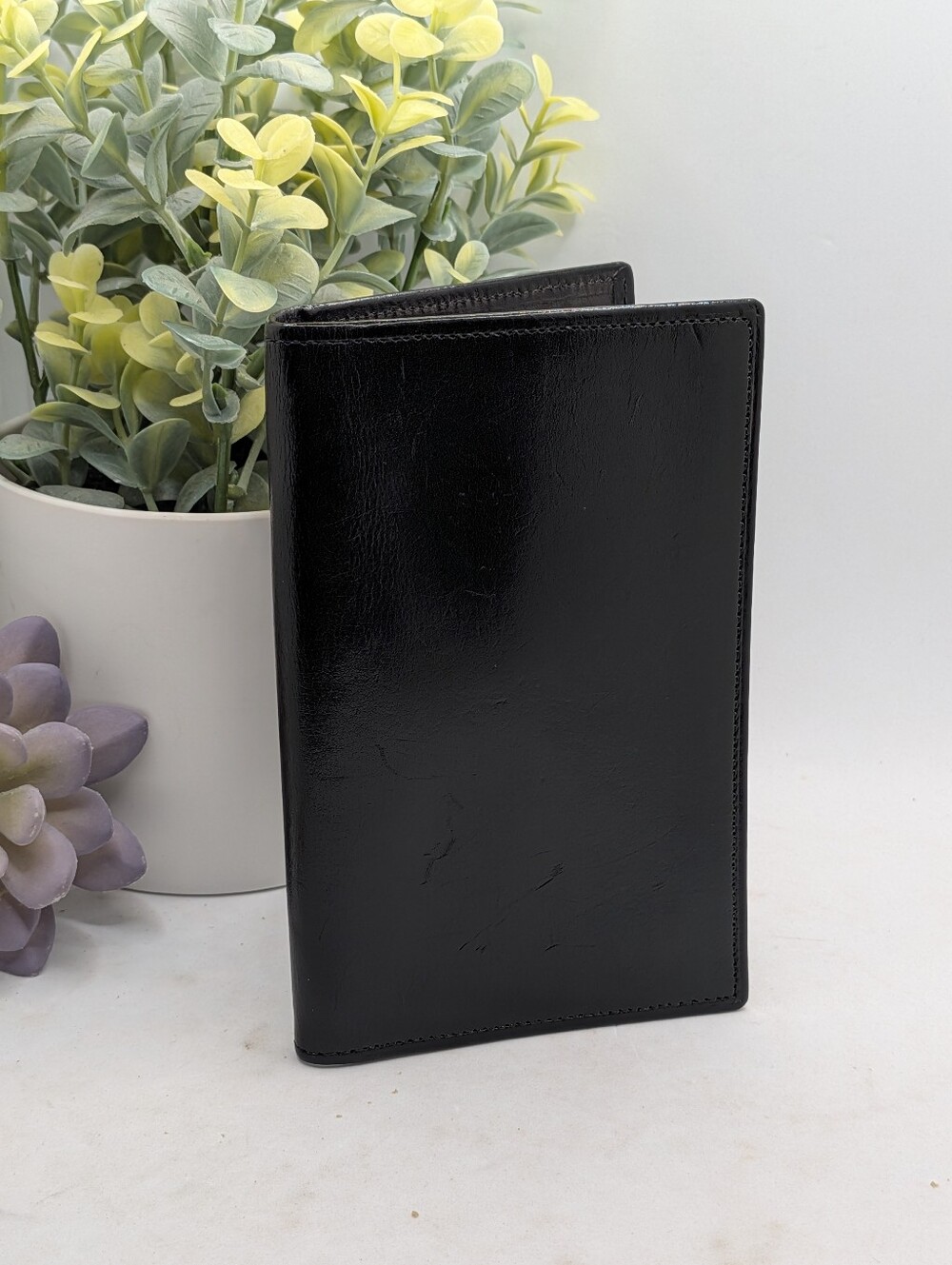 Coach Vintage Black Leather Travel Wallet - Classic Passport Holder